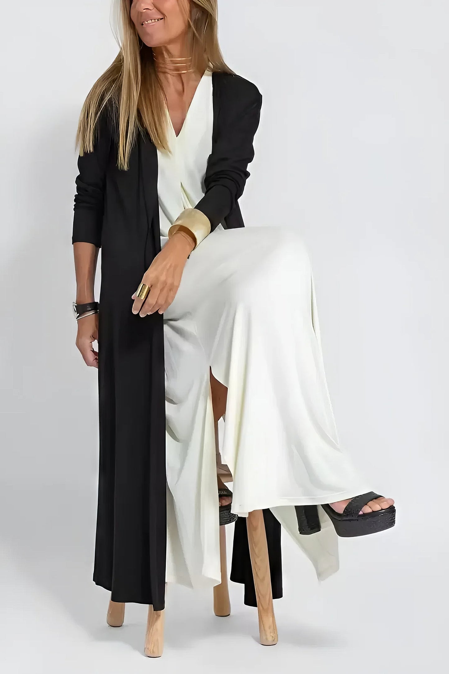 Elise | robe longue élégante avec cardigan assorti offert