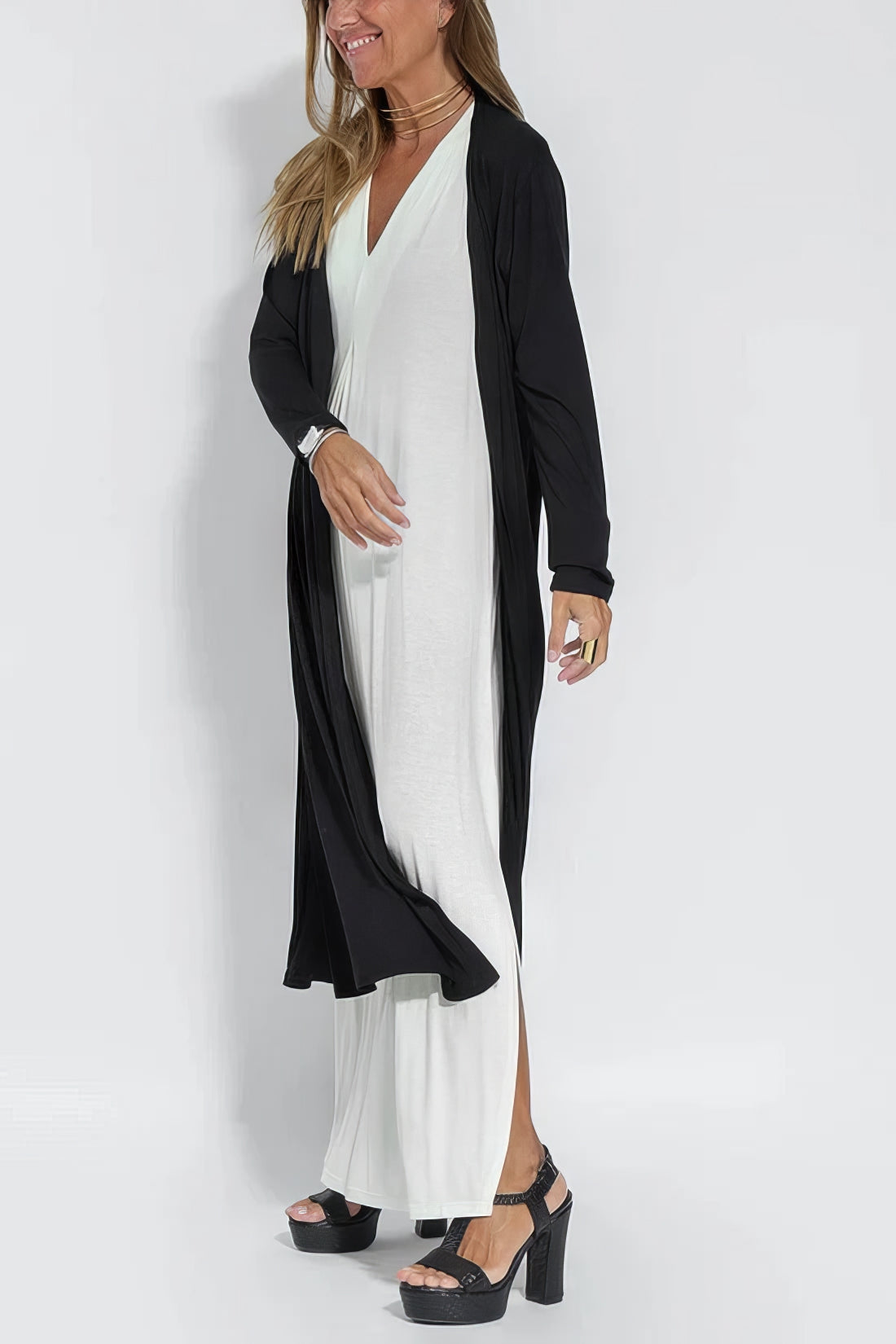Elise | robe longue élégante avec cardigan assorti offert
