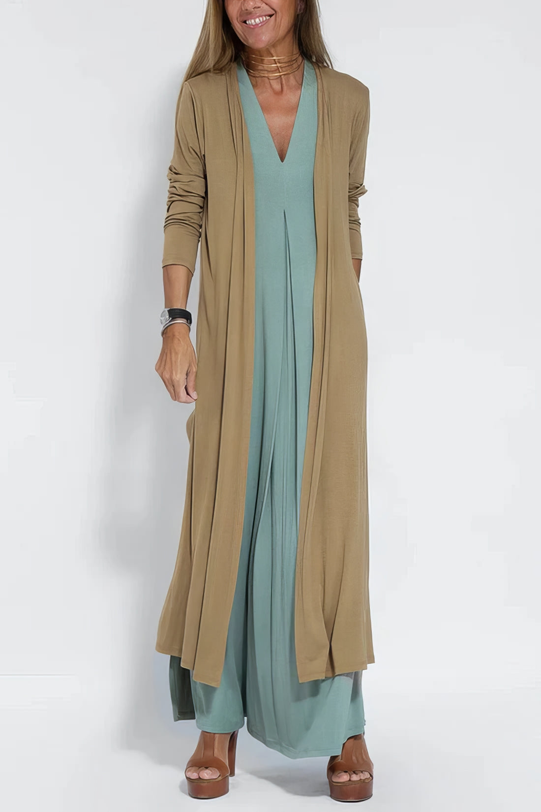 Elise | robe longue élégante avec cardigan assorti offert