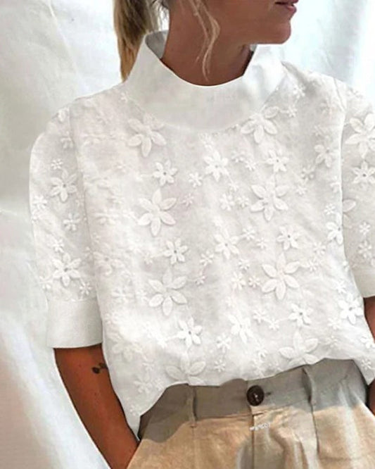 Camille | Blouse Léonie à col brodé